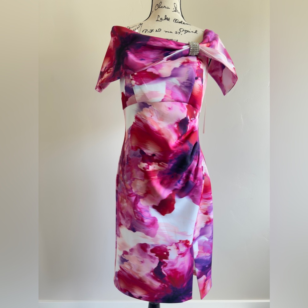 Eliza J Pink Asymmetrical Sheath Dress for Cocktail